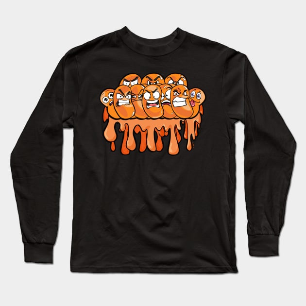 the Angry Bean Army Long Sleeve T-Shirt by Sarcs House of Monkey Heads and Weird Shit